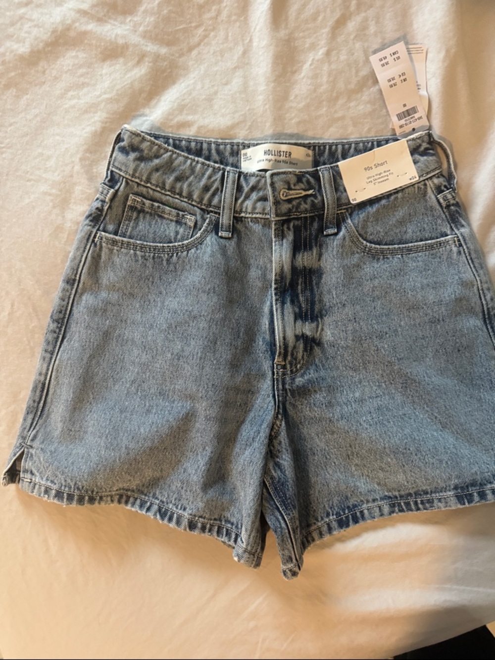 Hollister Light Blue High-Rise Denim Shorts